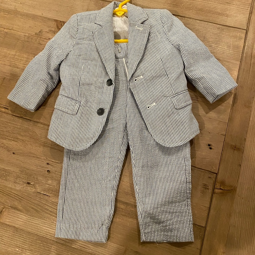 Navy seersucker suit